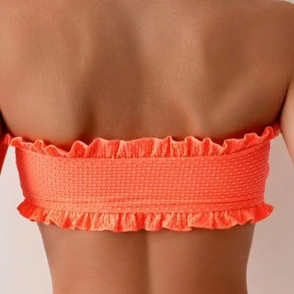 Orange Tie Front Bandeau High Waist
Bikini Set - Picture 4 of 6